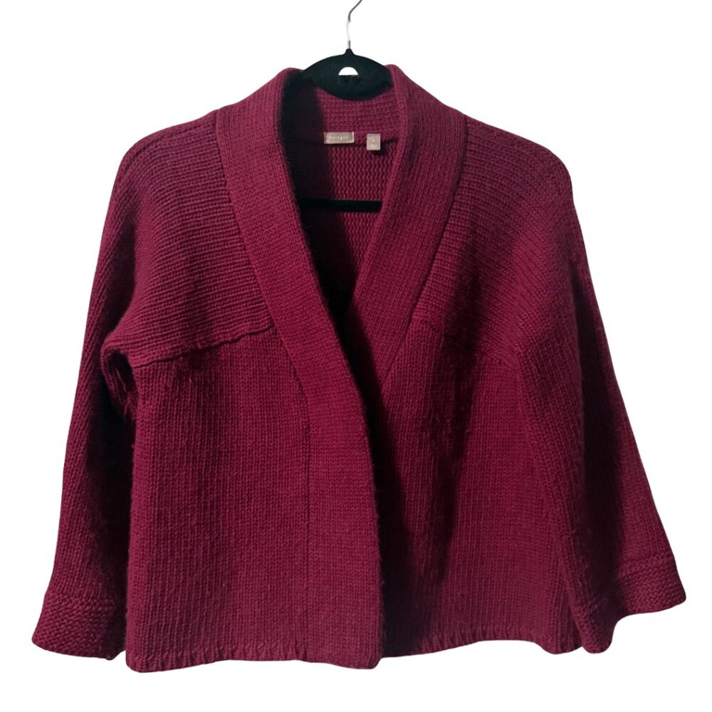 Halogen Cashmere Angora Cardigan Wine Burgundy – Women’s Small, EUC